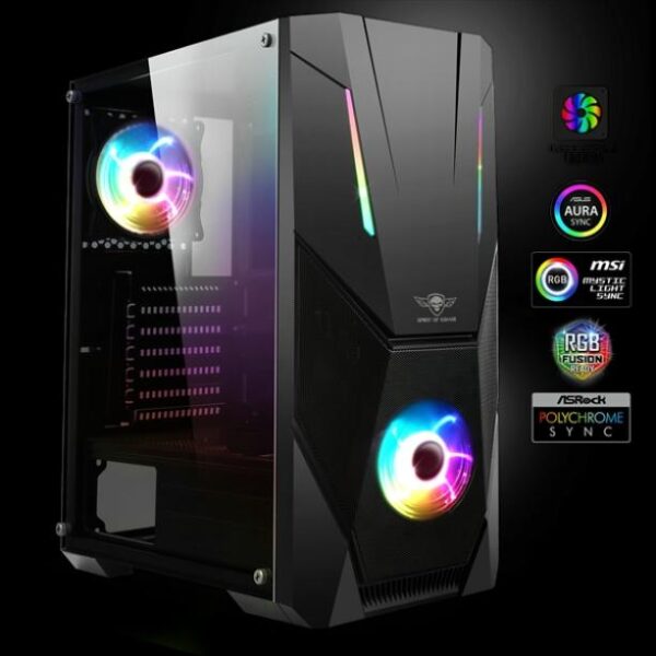 Spirit of Gamer Rogue V RGB fekete ablakos táp nélküli ház