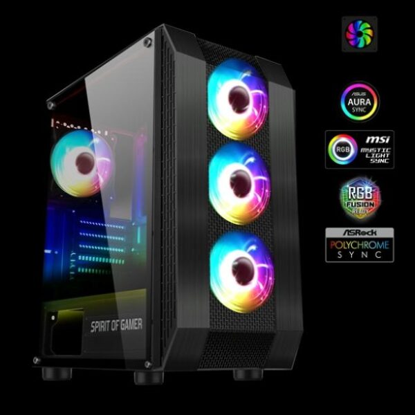 Spirit of Gamer Rogue VI RGB fekete ablakos táp nélküli ház