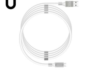 Delight USB mágneses adatkábel A-B(micro) 1,2m 2A fehér