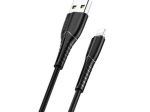 USAMS SJ364USB01 flexibilis Lightning töltő-és adatkábel fekete 1m 2A