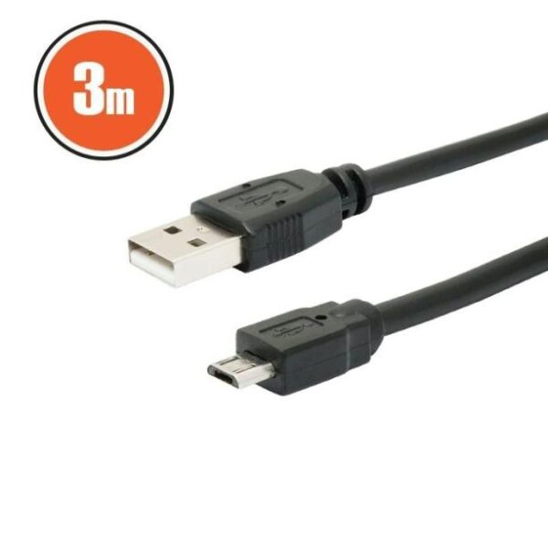 USB kábel A-B micro USB össz. kábel 3m USB 2.0 Delight