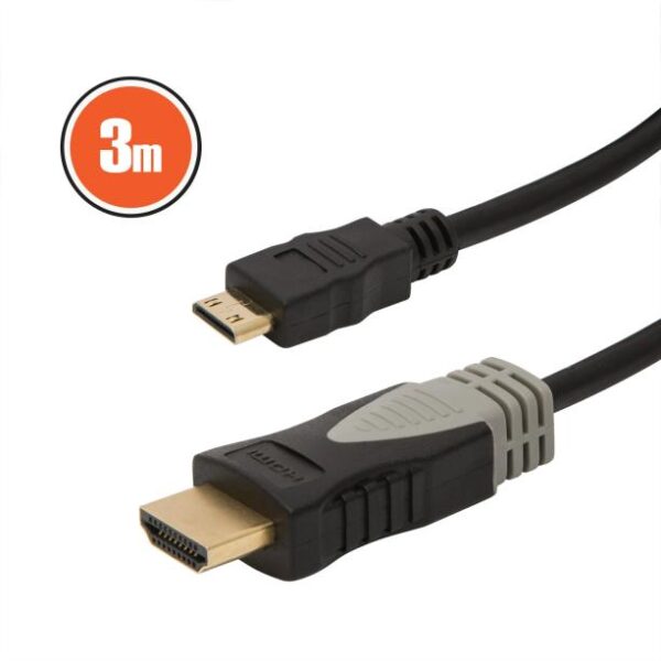 Kábel Mini HDMI/HDMI 3m aranyozott 1080p Delight