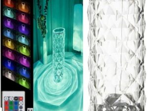 Bewello Rózsa hatású RGB LED-es lámpa - akkumulátoros - akril - USB