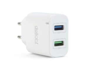 Delight 55045-2WH 2xUSB Hálózati adapter 2.1A Fehér