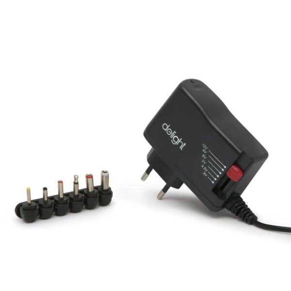 Delight 55056A AC Univerzális adapter Fekete 1000mA