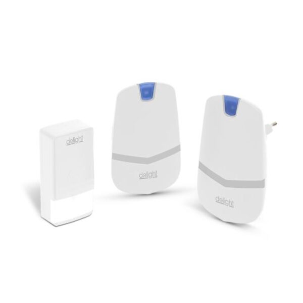 Delight 55342WH-2 Digitális vezeték és elem nélküli csengő Kinetic fehér
