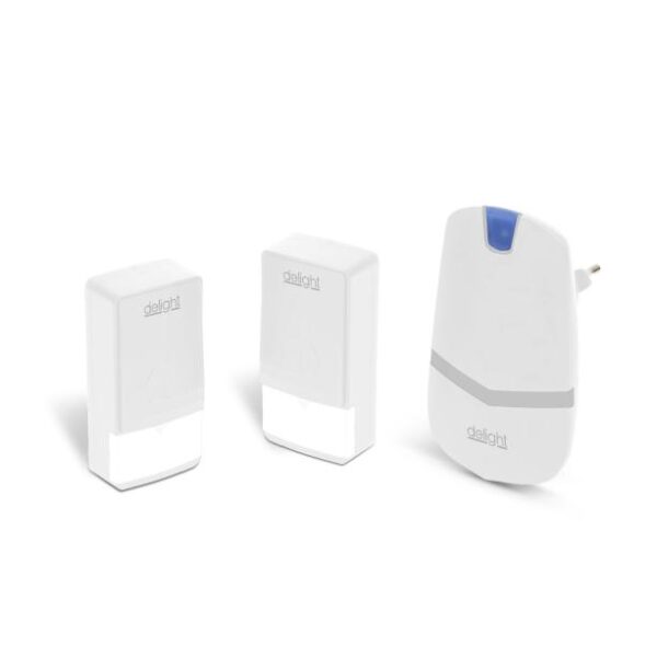 Delight 55343WH-2 Digitális vezeték és elem nélküli csengő Kinetic fehér