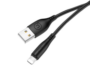 USAMS Lightning USB kábel Apple termékekhez fekete 1m