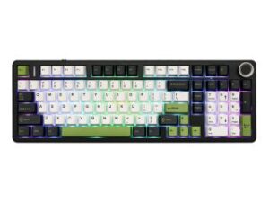 AULA F99 PRO Vezeték Nélküli Mechanikus Gamer Billentyűzet - Fekete-Fehér-Zöld