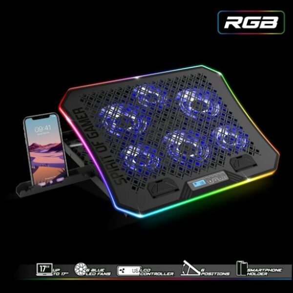 Spirit of Gamer AIRBLADE 1200 RGB LAPTOP hűtőpad 15-17