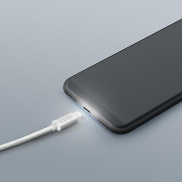 Delight világító Lightning USB kábel Apple termékekhez 1m ezüst