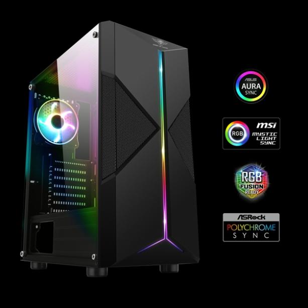 Spirit of Gamer CLONE 3 RGB fekete ablakos táp nélküli ház