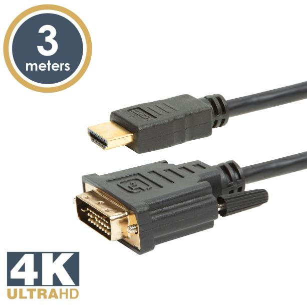 Kábel DVI-D/HDMI 3m 4K Delight