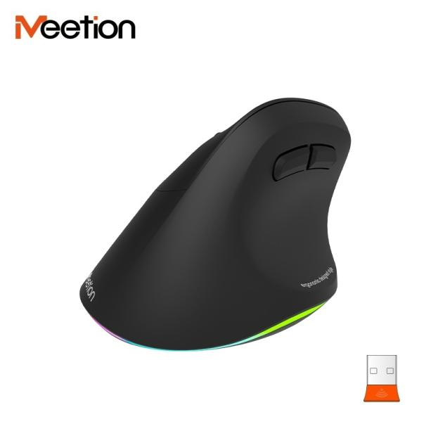 Meetion MT-BTM010L fekete balkezes ergonómikus wireless RGB egér