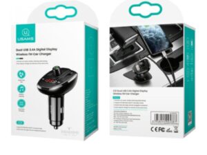 USAMS CC115GC01 3,4A Bluetooth FM transmitter és töltő 2xUSB