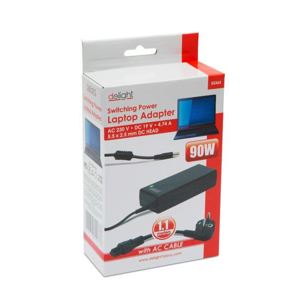 Delight 55365 Univerzális 90W/19V/4,72A notebook töltő