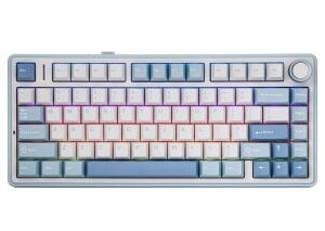AULA F75 Vezeték Nélküli Mechanikus Gamer Billentyűzet - Fehér-Világoskék