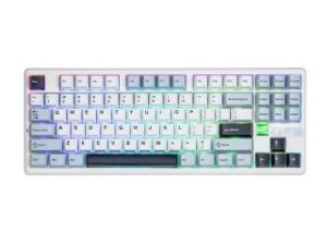 AULA F87 PRO V2 Vezeték Nélküli Mechanikus Gamer Billentyűzet - Fehér-Kék
