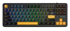 AULA F87 Vezeték Nélküli Mechanikus Gamer Billentyűzet - Fekete-Narancs