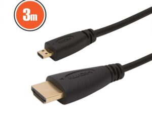 Kábel Micro HDMI/HDMI 3m aranyozott 1080p Delight