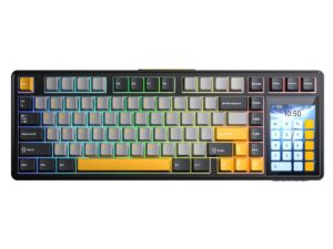 AULA L99 Tri-Mode Vezeték Nélküli Mechanikus Gamer Billentyűzet Érintőképernyővel - Fekete