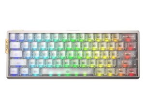 AULA AG60 PRO eSport Magnetic Switch Mechanikus Gamer Billentyűzet - Ezüst-Átlátszó