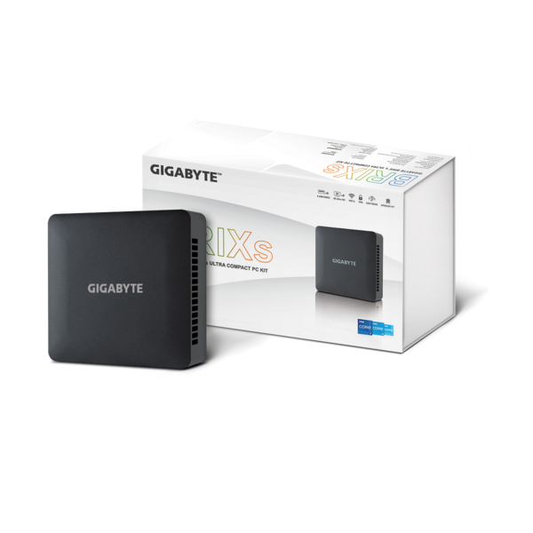 GIGABYTE PC BRIX, Intel Core i5 1335U 4.6GHz, 2xHDMI, Displayport (Type-C), LAN, WIFI, BT, 2.5" HDD hely, 6xUSB