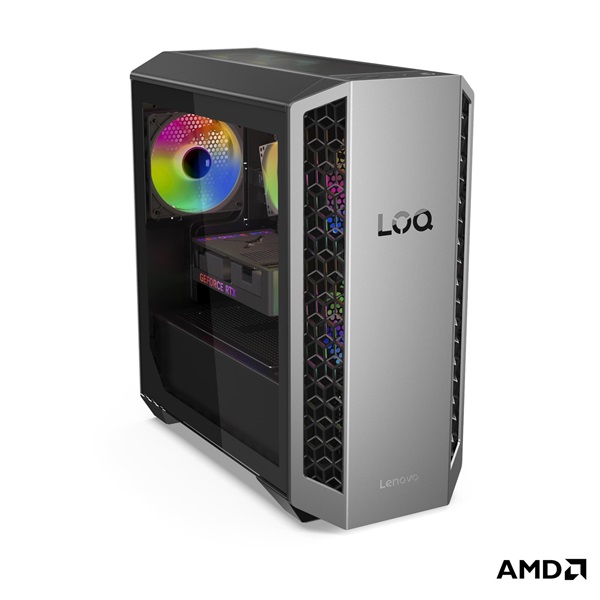 LENOVO LOQ Tower 26ADR10, AMD Ryzen 7 8745HX, 16GB, 512GB, RTX 5060 8GB, NoOS, Luna Grey + Eclipse Black - Image 3