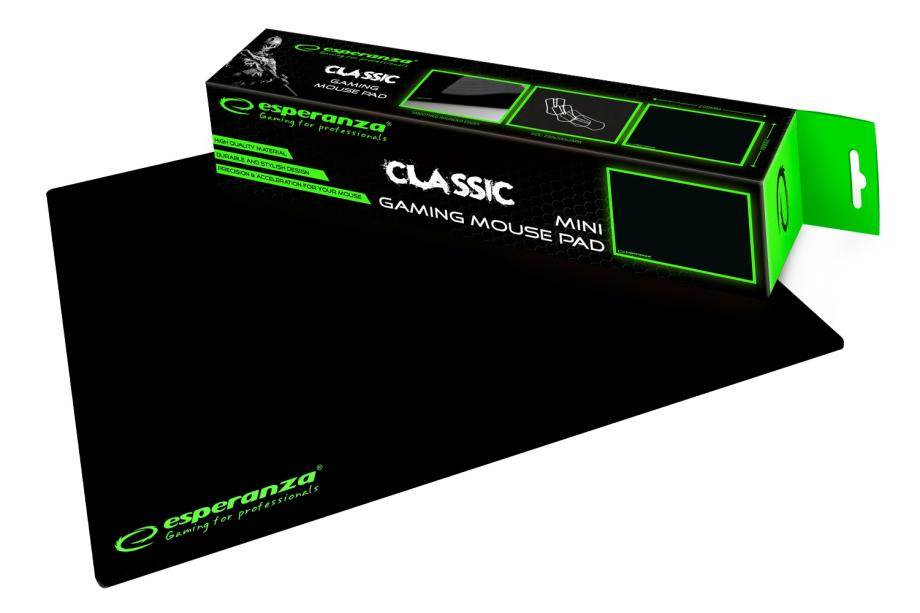 Esperanza Classic Mini Gamer fekete-zöld Egérpad