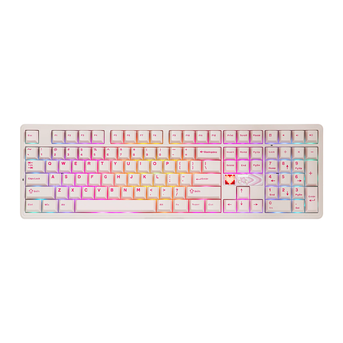 AULA F108 PRO V2 Tri-Mode Vezeték Nélküli Mechanikus Gamer Billentyűzet - Pink