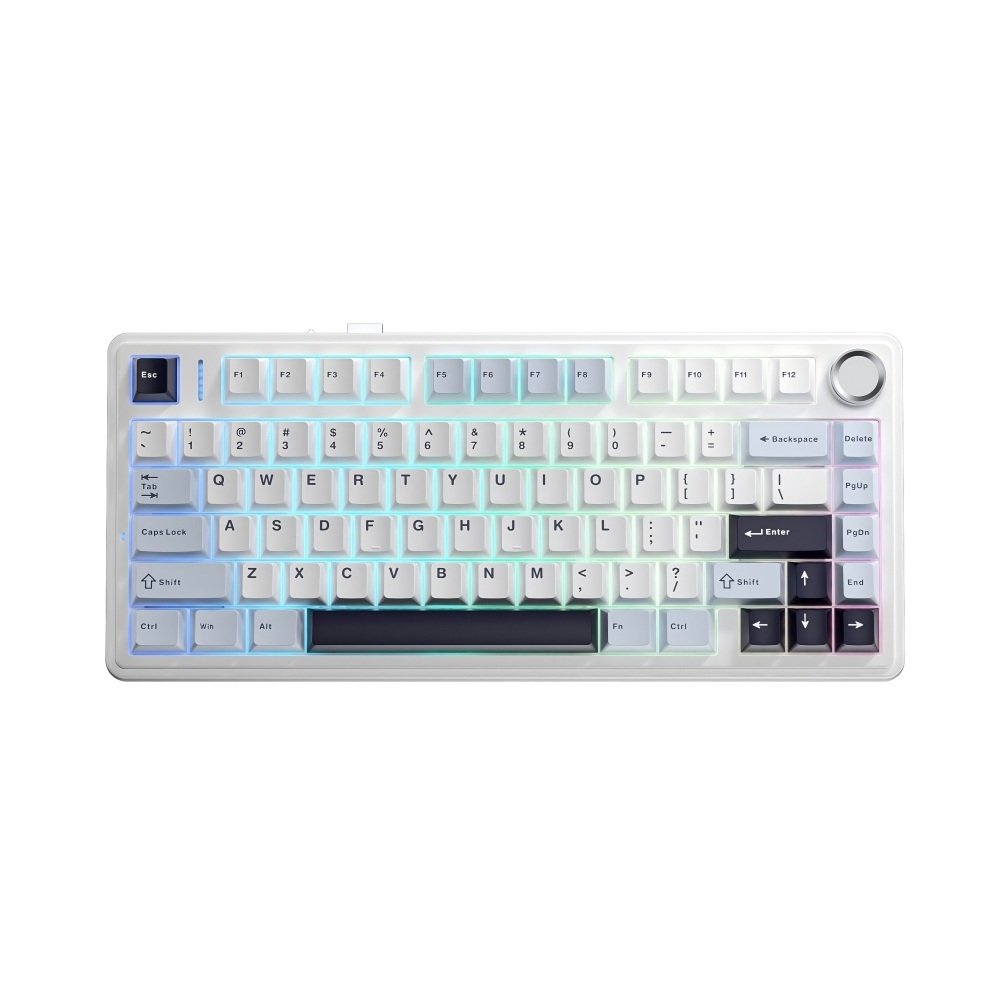 AULA F75 HE Tri-Mode Magnetic Switch Mechanikus Gamer Billentyűzet - Fehér-Kék