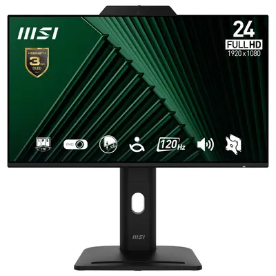 MSI Monitor Business PRO MP242PMG 23,8" FHD 1920x1080, IPS, 16:9, 120Hz, 1500:1, 1ms, DP, HDMI, VGA, Webcam, Black