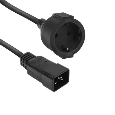 ACT Powercord C20 IEC 60320- CEE 7/3 0,2m Black