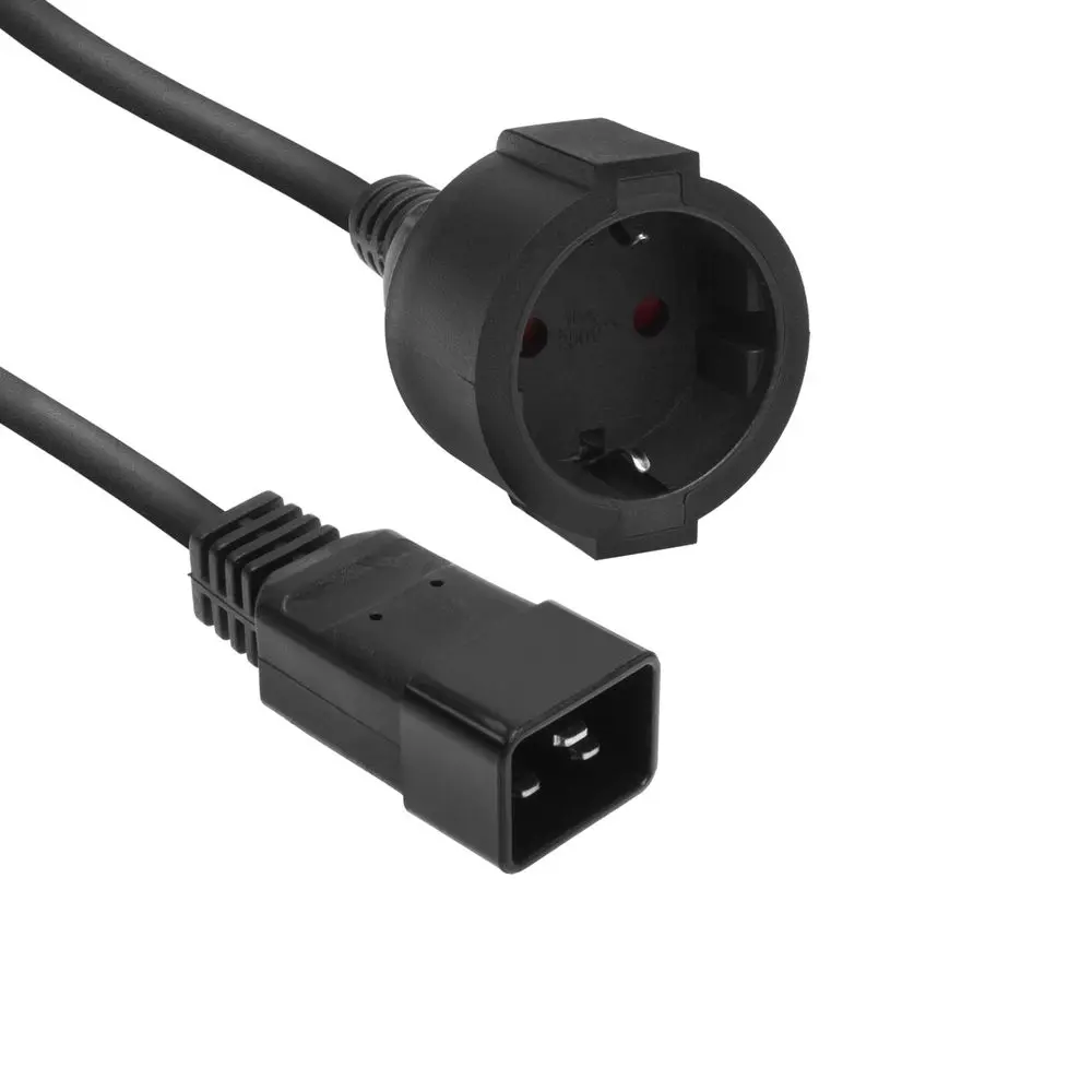 ACT Powercord C20 IEC 60320- CEE 7/3 0,2m Black