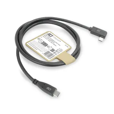 ACT USB 3.0 60W USB Type-C (straight) to USB Type-C (left/right angled) Cable 3m Black – 2. kép