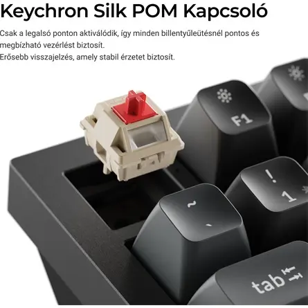 Keychron Q3 Ultra 8K Bluetooth / vezeték nélküli magyar Silk POM Banana mechanikus billentyűzet fekete (Bontott!) – 3. kép