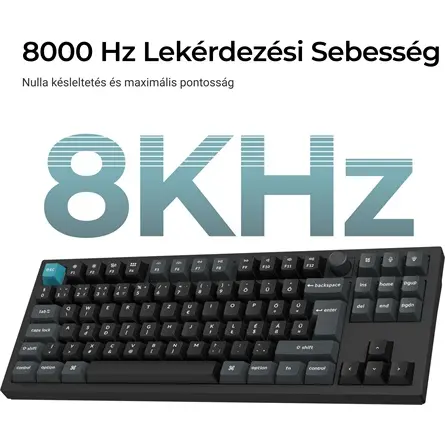 Keychron Q3 Ultra 8K Bluetooth / vezeték nélküli magyar Silk POM Banana mechanikus billentyűzet fekete (Bontott!) – 4. kép