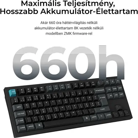 Keychron Q3 Ultra 8K Bluetooth / vezeték nélküli magyar Silk POM Banana mechanikus billentyűzet fekete (Bontott!) – 5. kép
