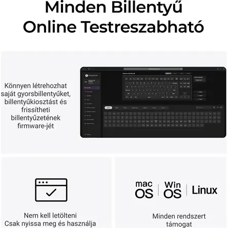 Keychron Q3 Ultra 8K Bluetooth / vezeték nélküli magyar Silk POM Banana mechanikus billentyűzet fekete (Bontott!) – 8. kép